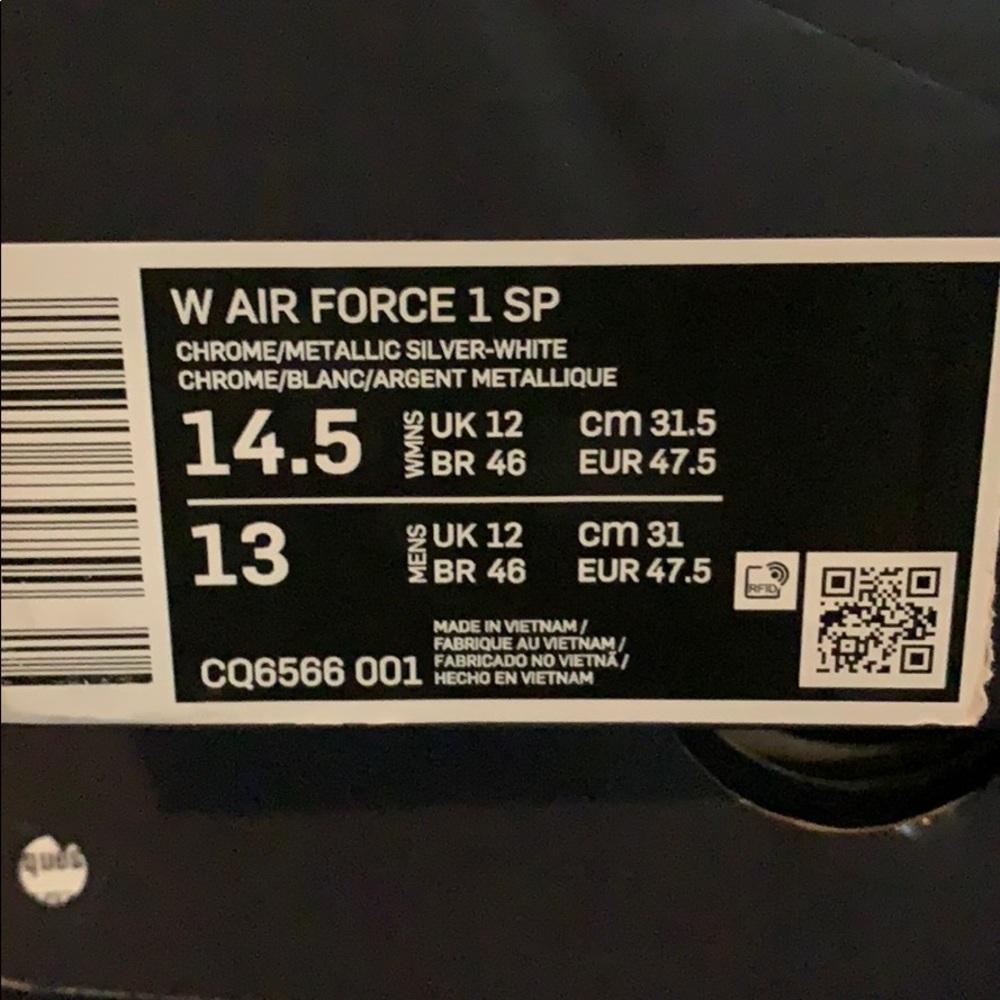 BNIB Chrome Metallic Air Force 1’s AF1’s - Picture 10 of 11